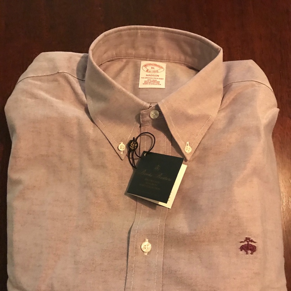 Brooks Brothers Oxford dress shirt Fig color - Picture 1 of 2